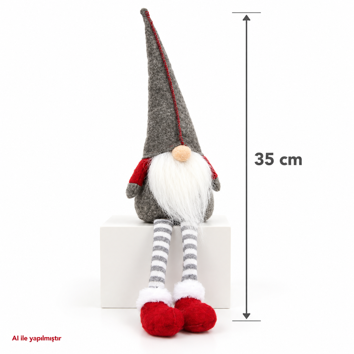 1 Adet 35 cm Uzun Şapkalı Gnome Tomte Şans Cücesi Yılbaşı Süsü Parti Dekorasyon Süs
